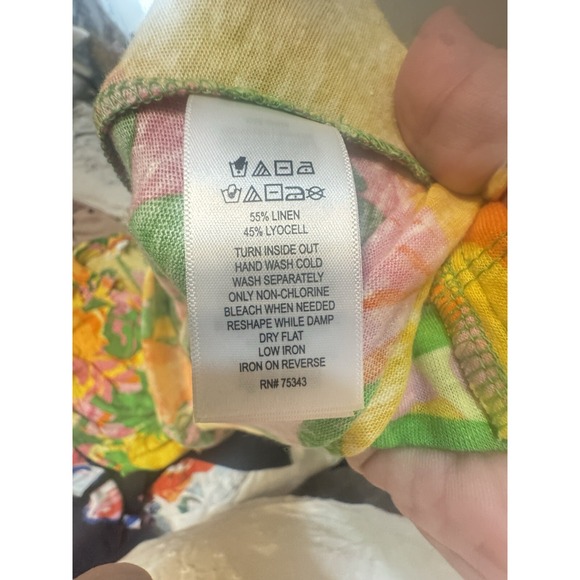 C&C California Linen Blend Dress Tropical Print Sleeveless Size Large L - Picture 4 of 4